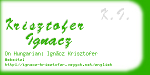 krisztofer ignacz business card